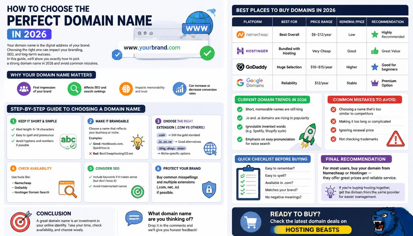 How to Choose the Best Domain Name in 2026 – Complete Guide